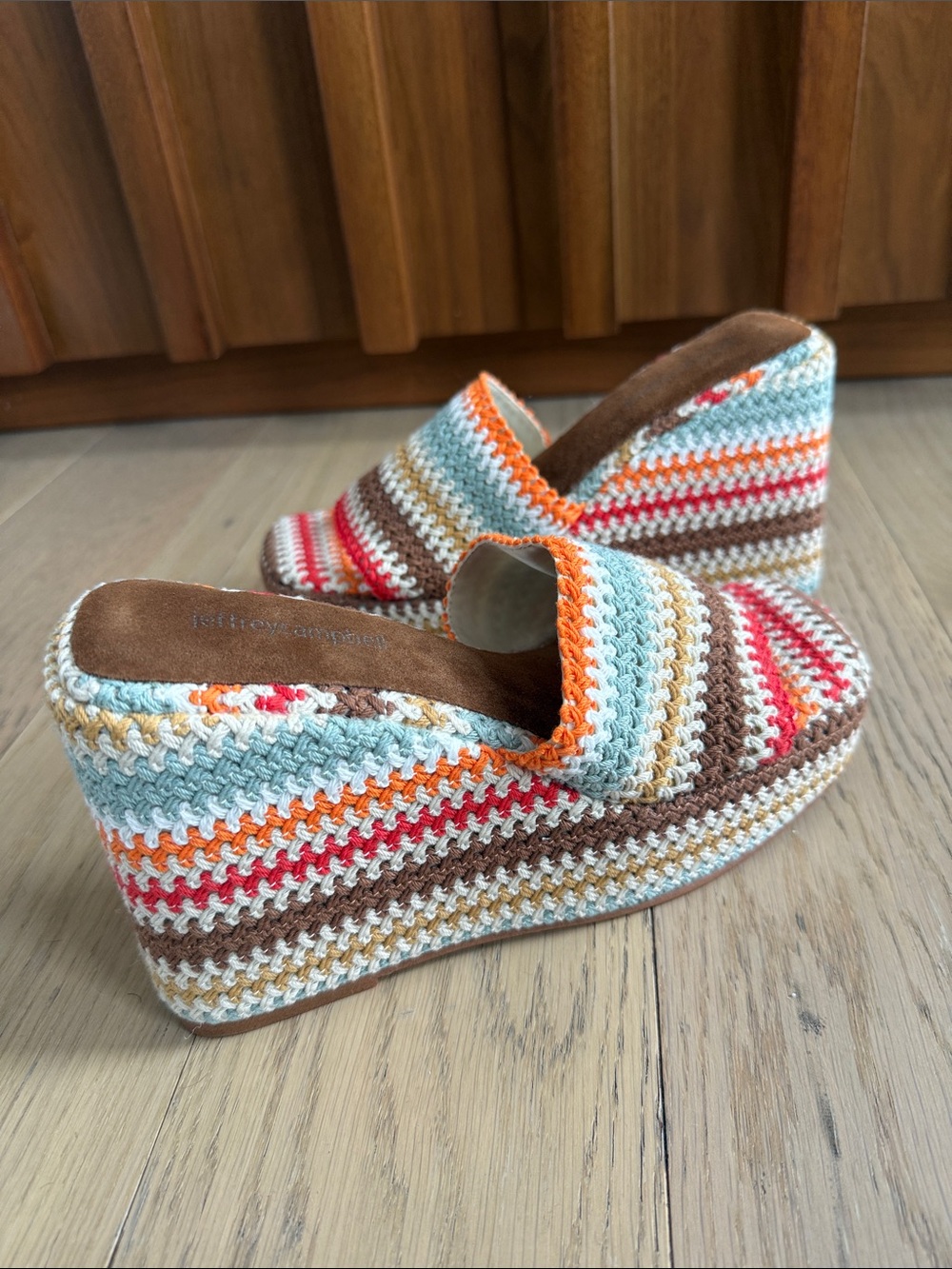 Jeffrey Campbell - Woven Multi-Color Platform Wedge Slide